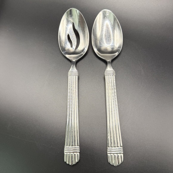 Wallace Silversmiths Other - Wallace Silversmiths Stainless Flatware Chardonnay Serving Spoon Set 18/10
